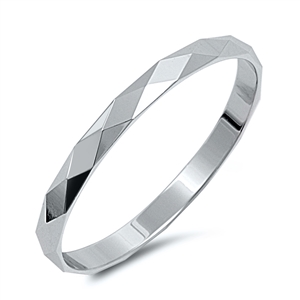 Silver Ring - Diamond Cut Band