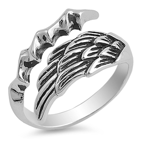 Silver Ring - Angel Wing with Eagle Claw