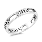 Silver Ring - Roman Numeral Band