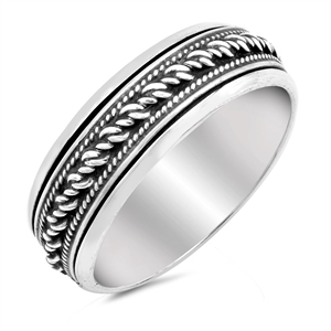 Silver Bali Spinner Ring