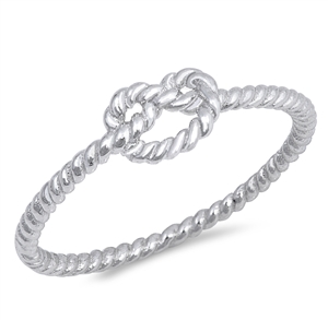 Silver Ring - Rope Knot