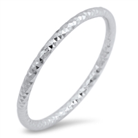Silver Ring - Thin Diamond Cut