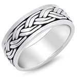 Silver Ring - Braided Spinner