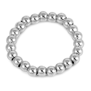 Silver Ring - Stretchable Bead