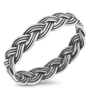 Silver Ring - Braided Rope