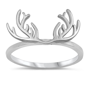 Silver CZ Ring - Antlers