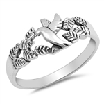 Silver CZ Ring - Flying Dove