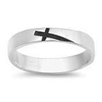 Silver Ring - Sideways Cross Band