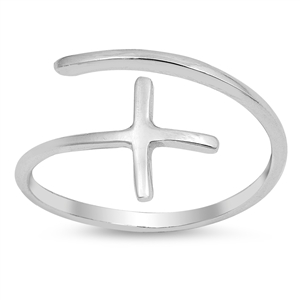 Silver Ring - Wraparound Cross