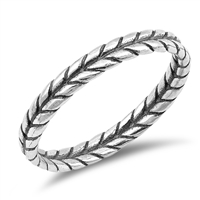 Silver Ring - Leaf Braid