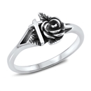 Silver Ring - Rose and Cross