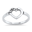 Silver Ring - Heart Engraved Jesus