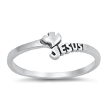 Silver Ring - Open Jesus and Heart