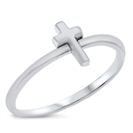 Silver Ring - Mini Cross