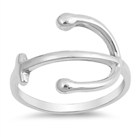 Silver Ring - Sideways Anchor