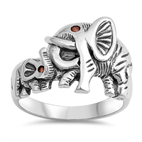 Silver Ring - Elephants