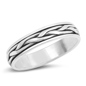 Silver Spinner Ring - Braid