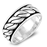 Silver Spinner Ring - Rope Band