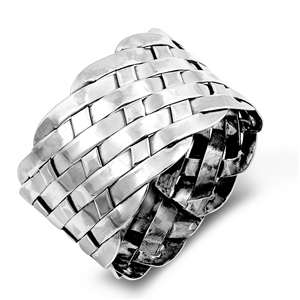 Silver Ring - Woven Braid Band