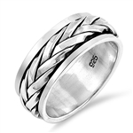 Silver Spinner Ring - Braid