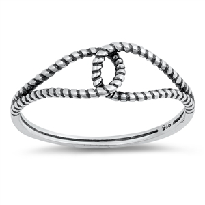 Silver Ring - Linked Rope