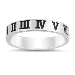 Silver Ring - Roman Numeral Band