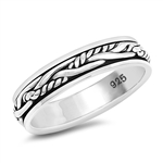 Silver Spinner Ring - Rope