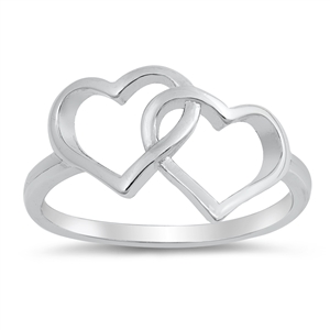 Silver Ring - Linking Hearts