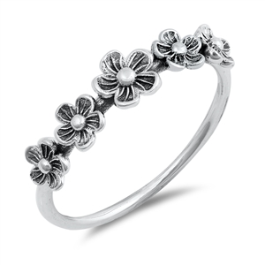 Silver Ring - Flowers