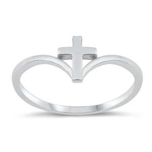 Silver Ring - Cross V