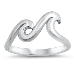 Silver Ring - Two Waves