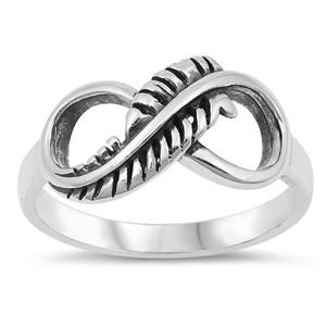 Silver Ring - Feathered Infinity