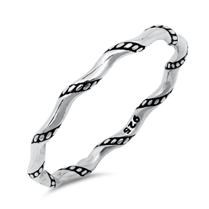 Silver Ring - Thin Rope Braid