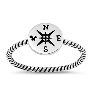 Silver Ring - Compass