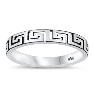 Silver Ring - Greek Spiral Band