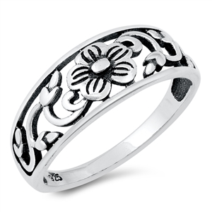 Silver Ring - Flower Filigree