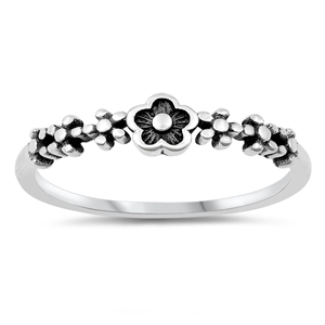 Silver Ring - Flowers