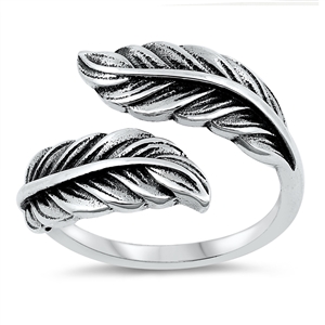 Silver Ring - Feathers