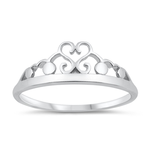 Silver Ring - Heart Crown