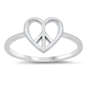 Silver Ring - Heart Peace