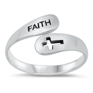 Silver Ring - Faith Cross