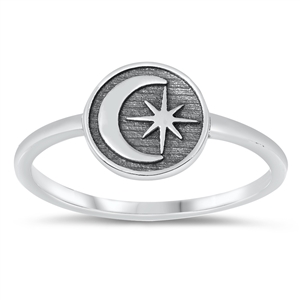 Silver Ring - Sun & Moon