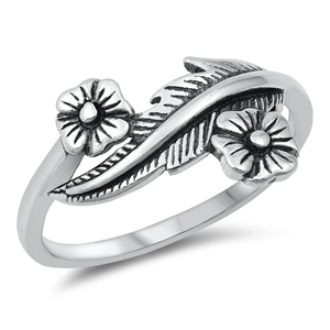 Silver Ring - Flowers