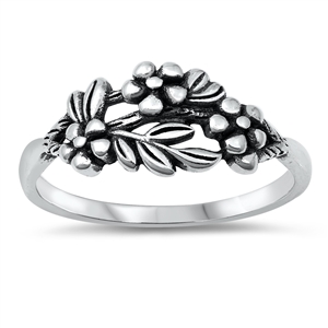 Silver Ring - Flowers