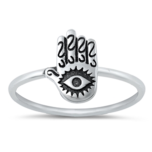 Silver Ring - Hamsa w/ Eye