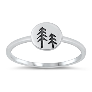 Silver Toe Ring - Forest Trees