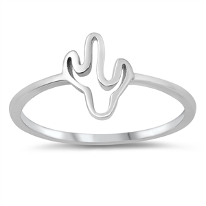 Silver Toe Ring - Cactus