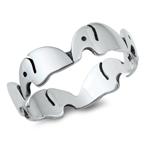 Silver Ring - Elephants