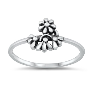 Silver Ring - Flowers