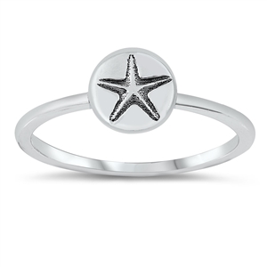 Silver Ring - Stamped Starfish